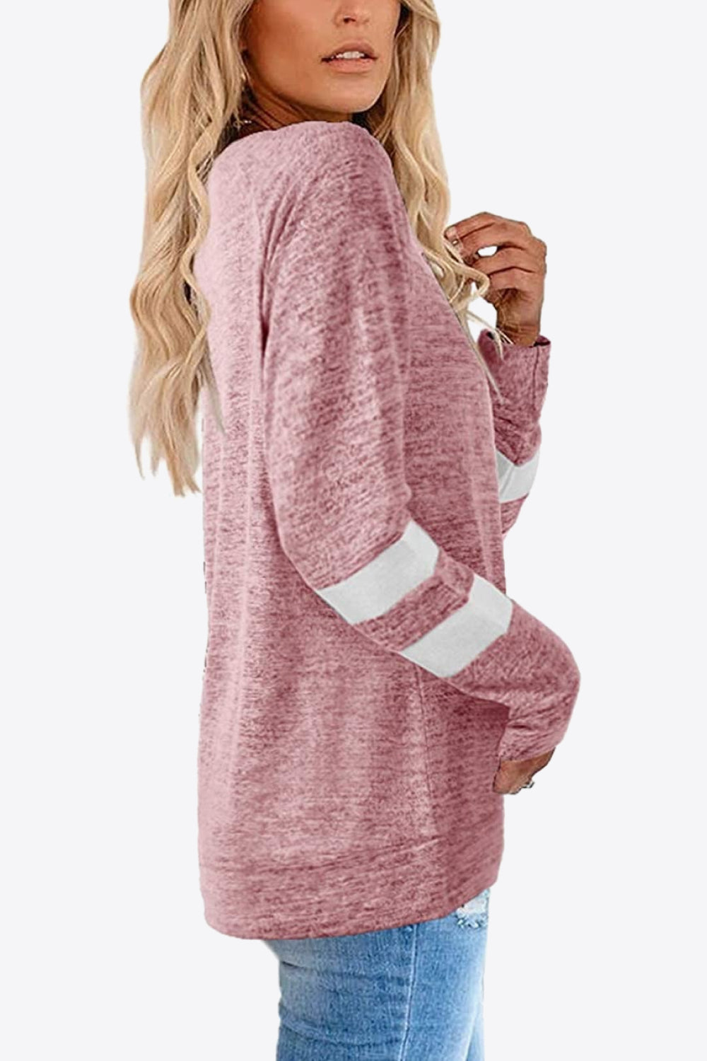 Striped Contrast Raglan Sleeve Top - In Style Chics Boutique LLC