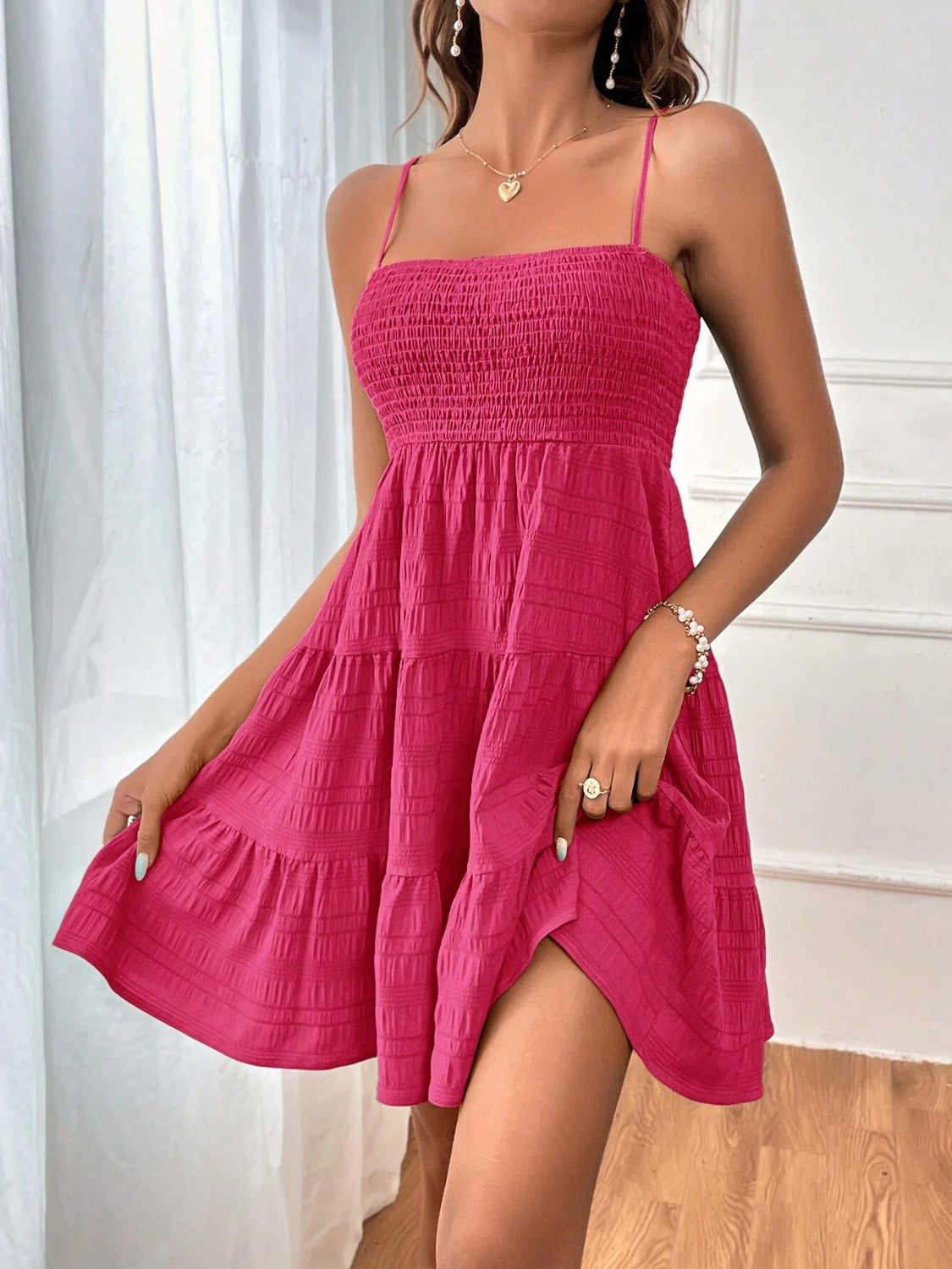 Smocked Tiered Sleeveless Mini Dress - More Colors! - In Style Chics Boutique LLC