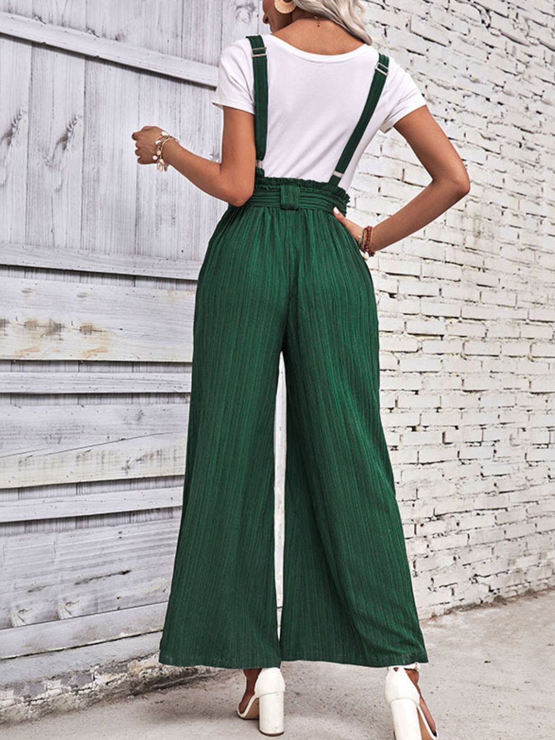 Tie Belt Wide Leg Overalls - In Style Chics Boutique LLC