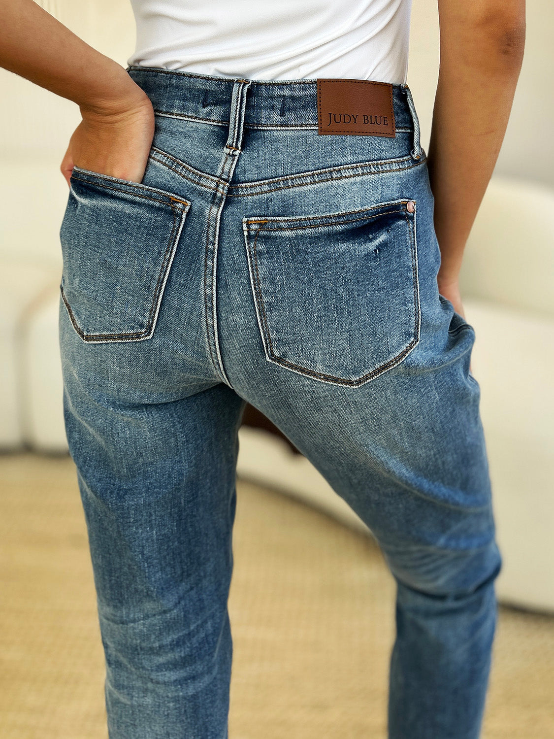 Judy Blue Full Size Mid Rise Rigid Magic Release Hem Jeans - In Style Chics Boutique LLC