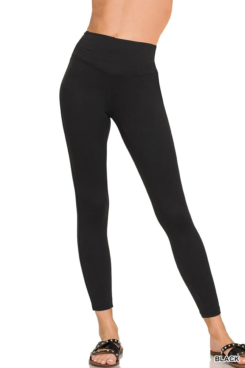 Black Leggings, Brushed Microfiber Full Length - In Style Chics Boutique
