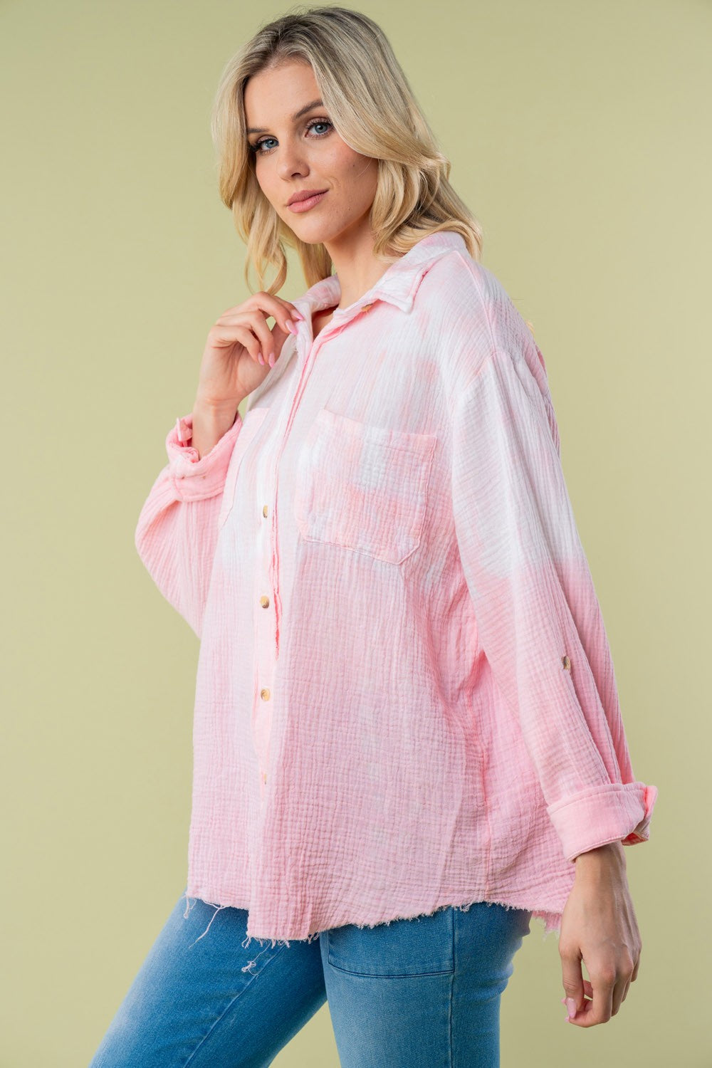 White Birch Full Size Long Sleeve Tie Dye Shirt for Women - In Style Chics Boutique LLC