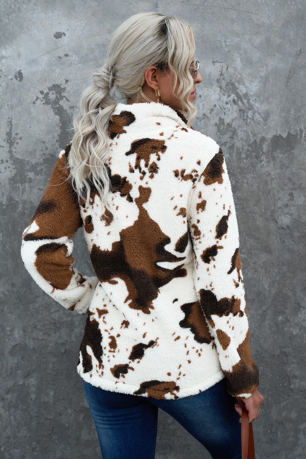 Quarter-Zip Long Sleeve Teddy Sweatshirt - In Style Chics Boutique LLC
