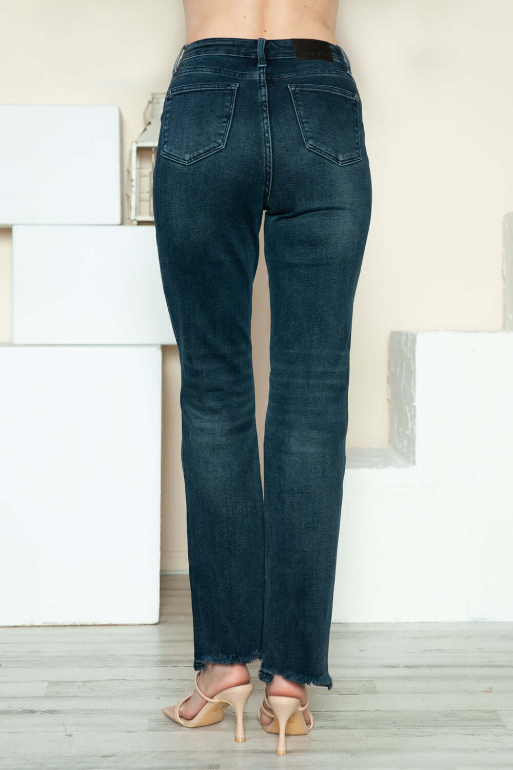 Judy Blue Full Size Button Fly Hem Destroy Straight Jeans - In Style Chics Boutique LLC