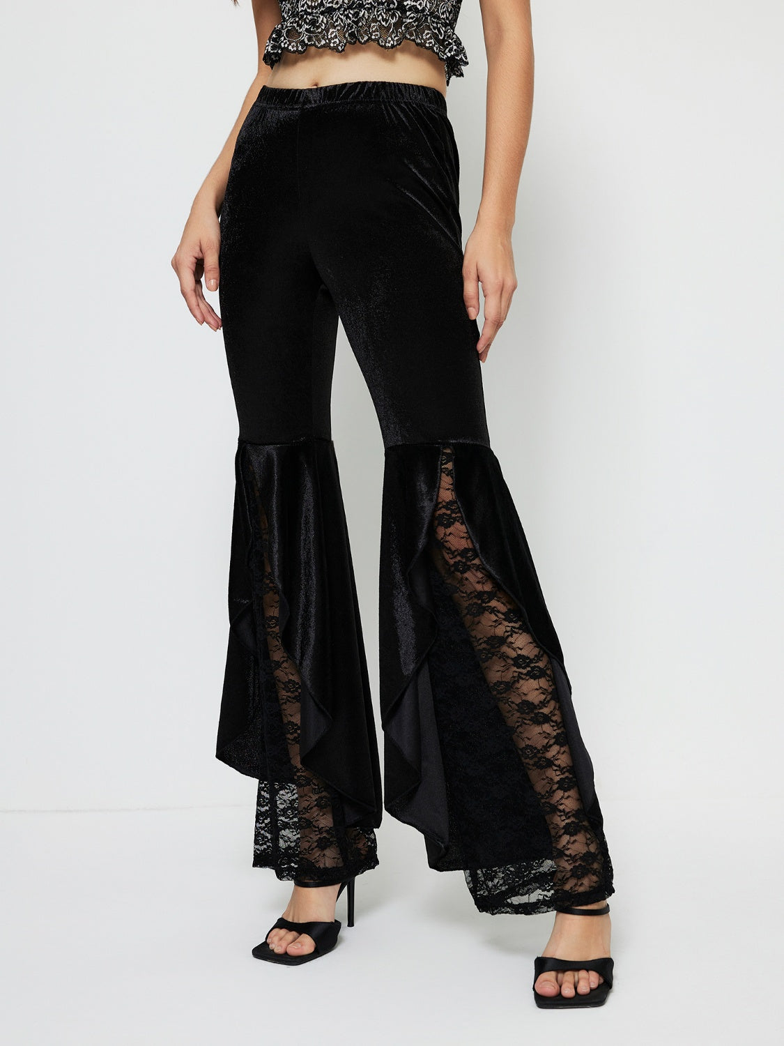 High Waist Lace Flare Pants - In Style Chics Boutique LLC