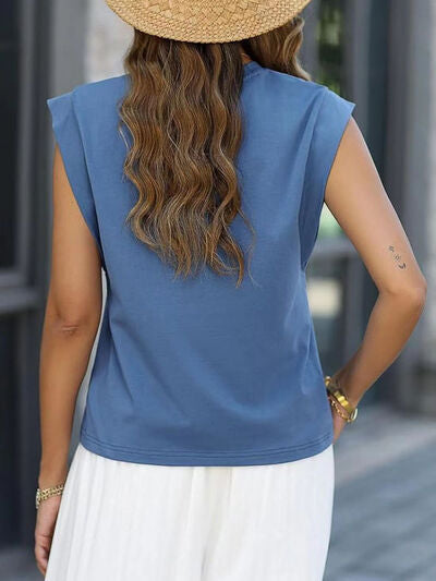 Cap Sleeve T-Shirt, Round Neck  - In Style Chics Boutique