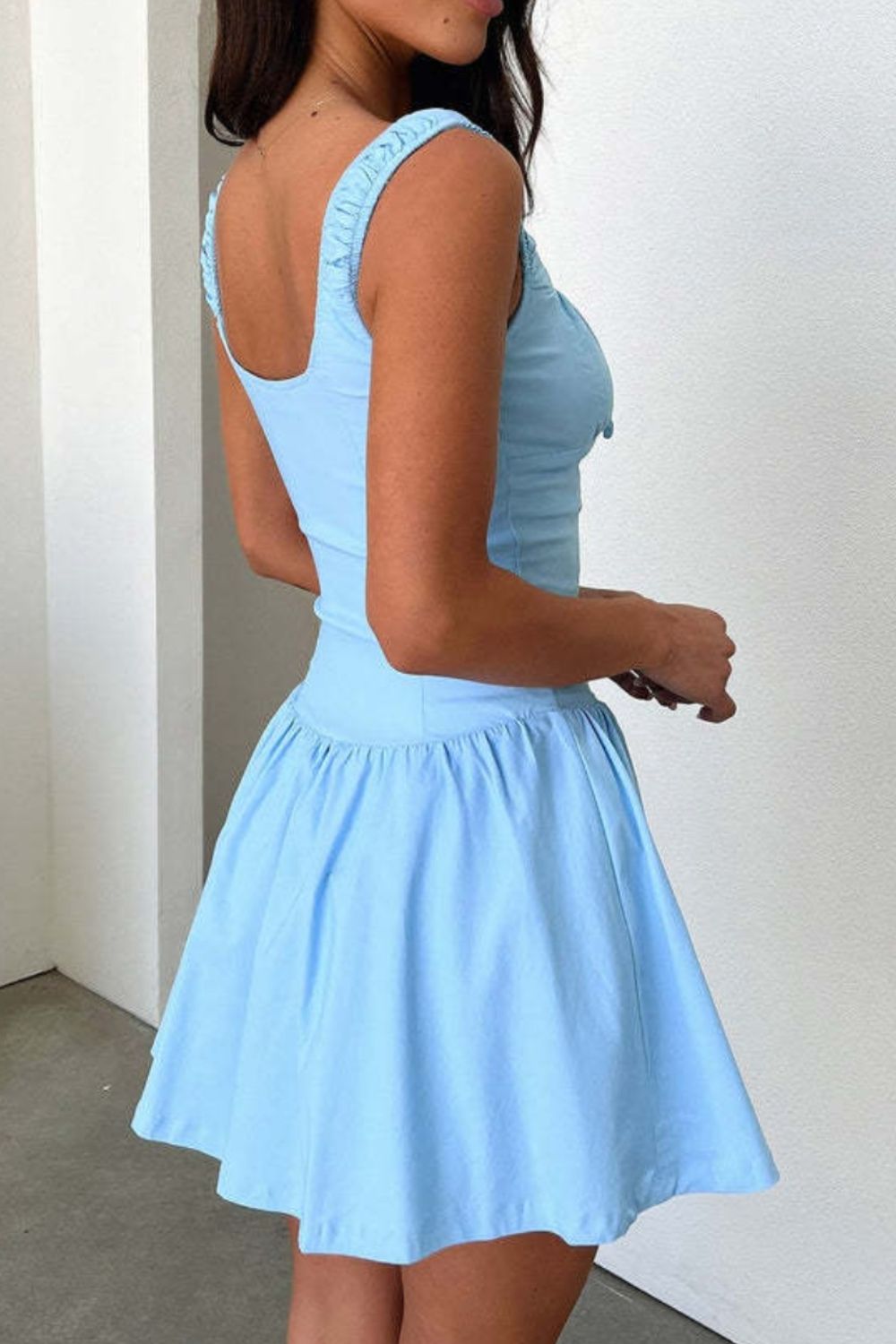 Decorative Button Square Neck Cami Dress - In Style Chics Boutique LLC