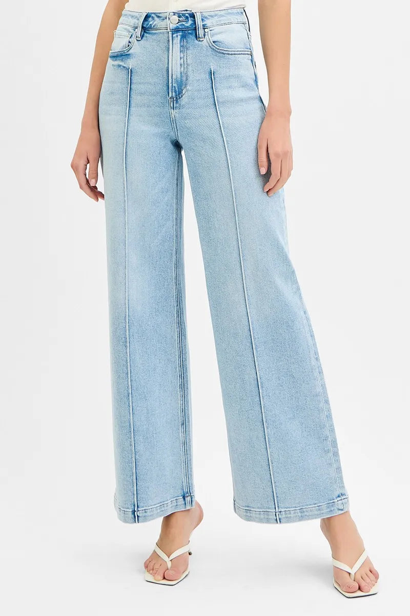 RISEN High Waist Wide Leg Pintuck Detailed