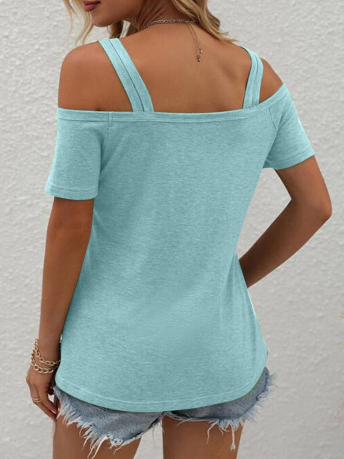 Double Spaghetti Straps Short Sleeve T-Shirt - More Colors! - In Style Chics Boutique LLC