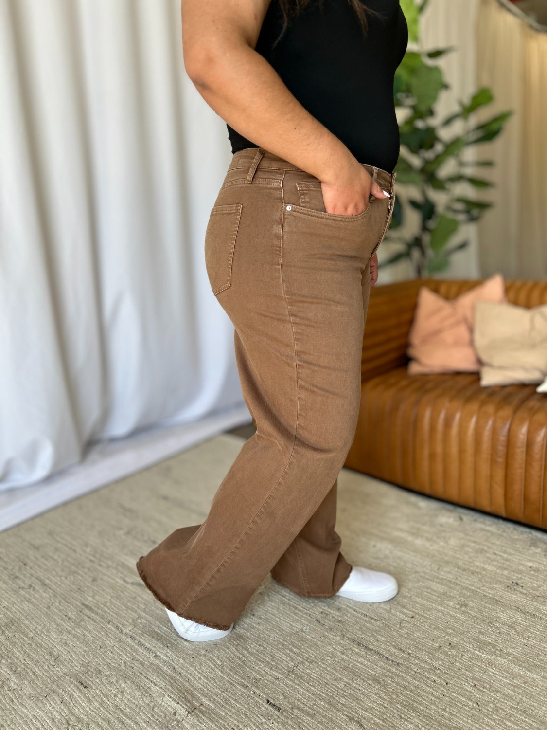 RFM Full Size High Rise Garment Dye Wide Leg Jeans - In Style Chics Boutique LLC