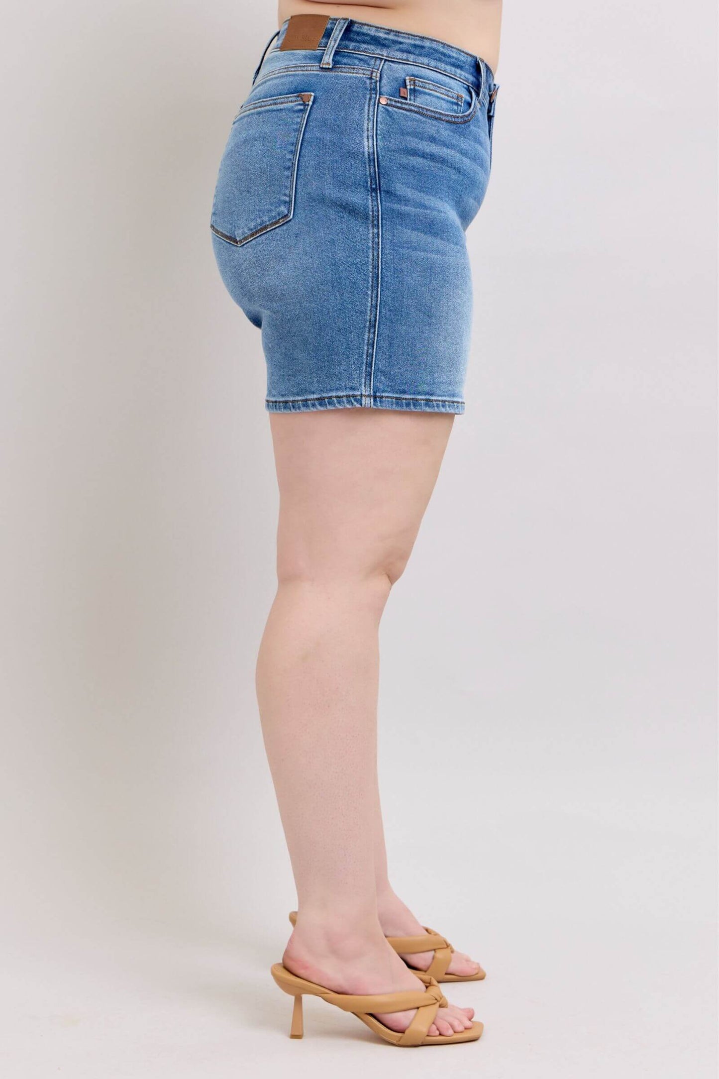 Judy Blue 2 Button Denim Shorts with Pockets - In Style Chics Boutique Women's Juniors Plus Size Apparel Online