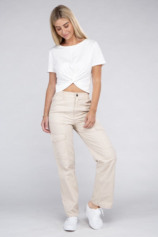 Everyday Wear Elastic-Waist Cargo Pants for Women - In Style Chics Boutique LLC