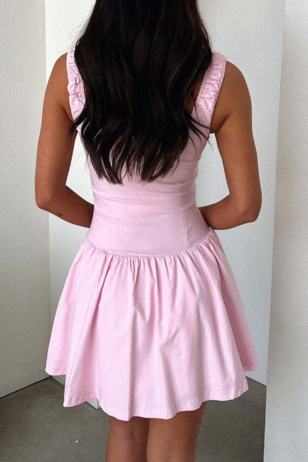 Decorative Button Square Neck Cami Dress - In Style Chics Boutique LLC