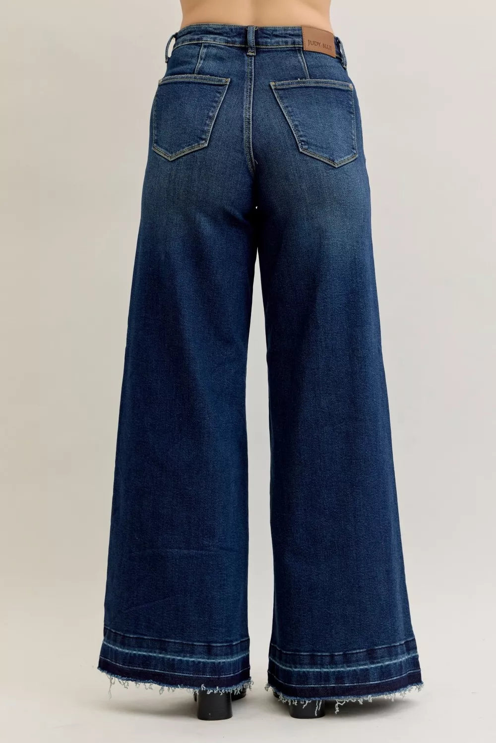 Shop Judy Blue High Waist Palazzo Jeans with Front Patch Pockets at In Style Chics Boutique