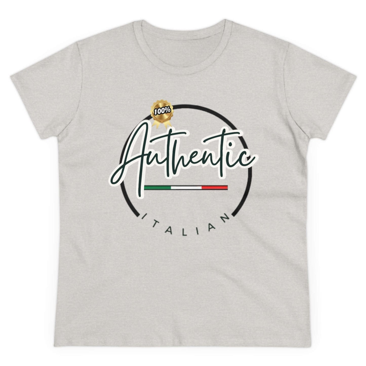 Women's Midweight Cotton Graphic Tee "100% Authentic Italian" - In Style Chics Boutique LLC