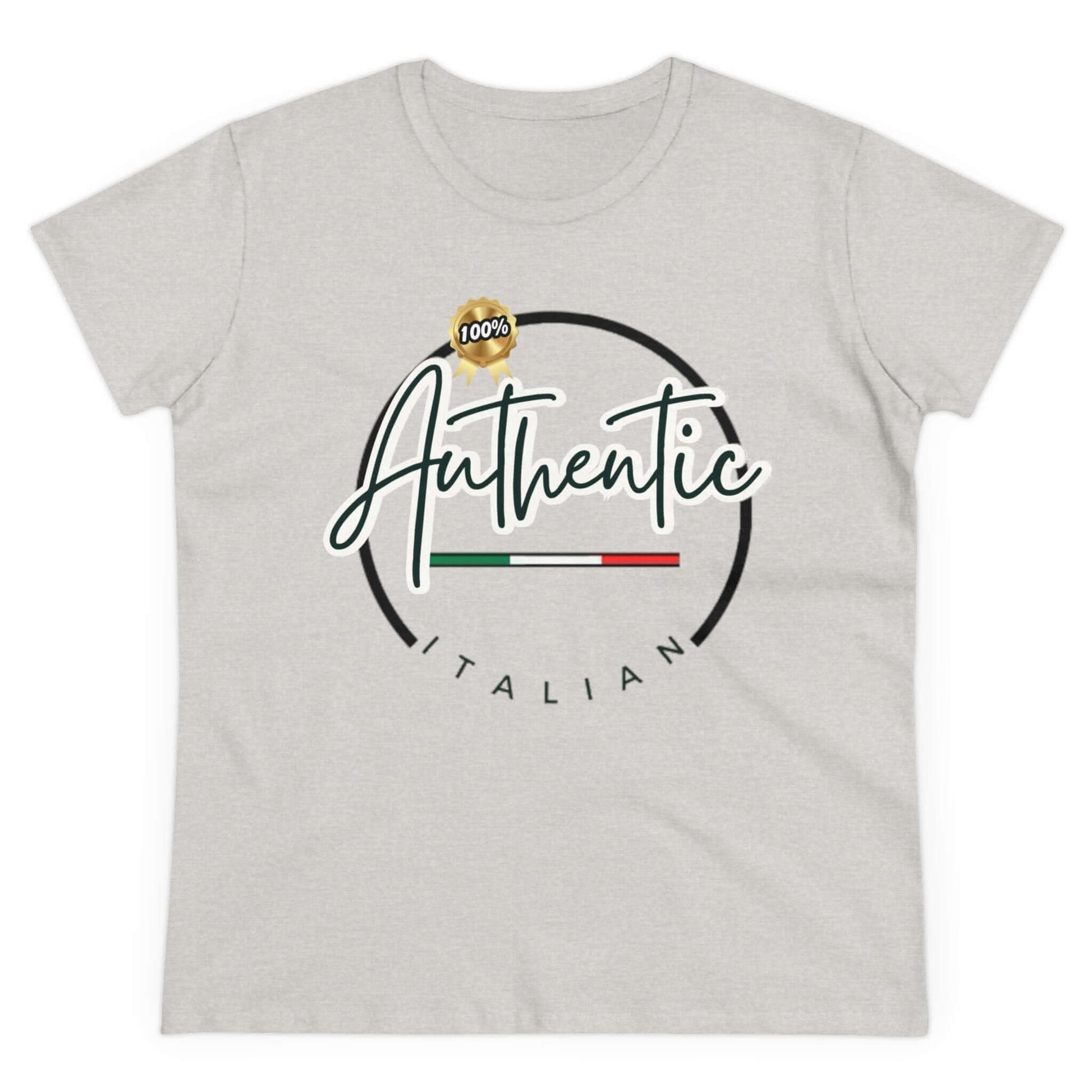 Women's Midweight Cotton Graphic Tee "100% Authentic Italian" - In Style Chics Boutique LLC