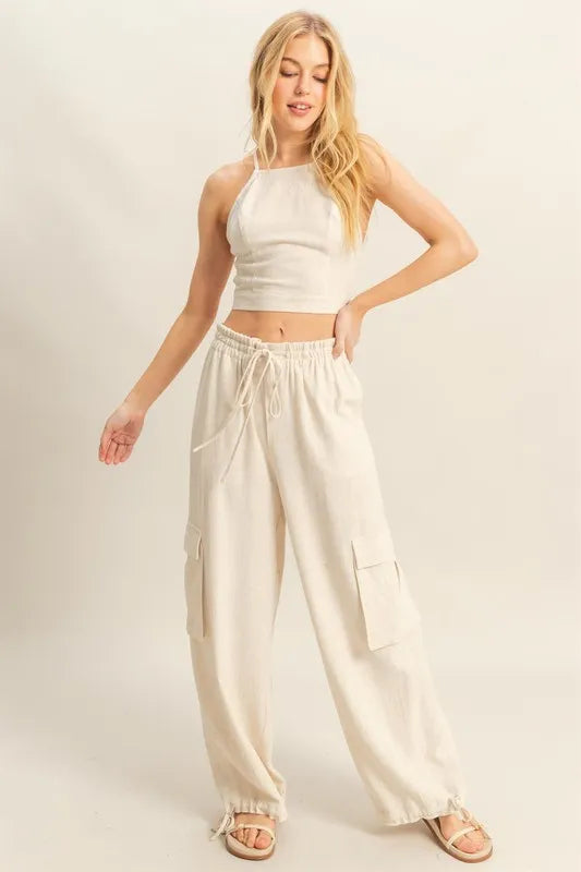 Crop Top and Cargo Pants Set - In Style Chics Boutique Women's Juniors Apparel Online
