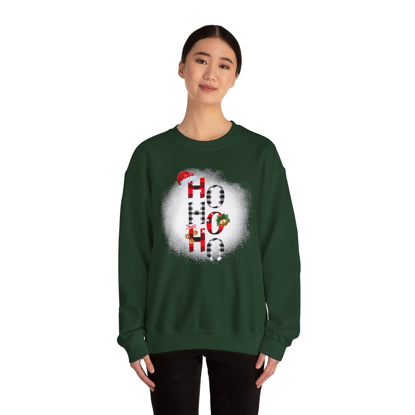 Unisex Heavy Blend™ Crewneck "Ho Ho Ho" Graphic Sweatshirt