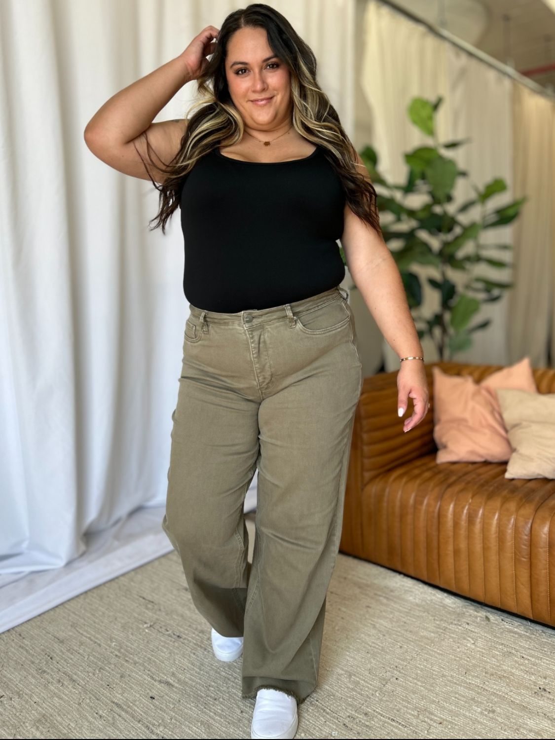 RFM Full Size High Rise Garment Dye Wide Leg Jeans - In Style Chics Boutique LLC