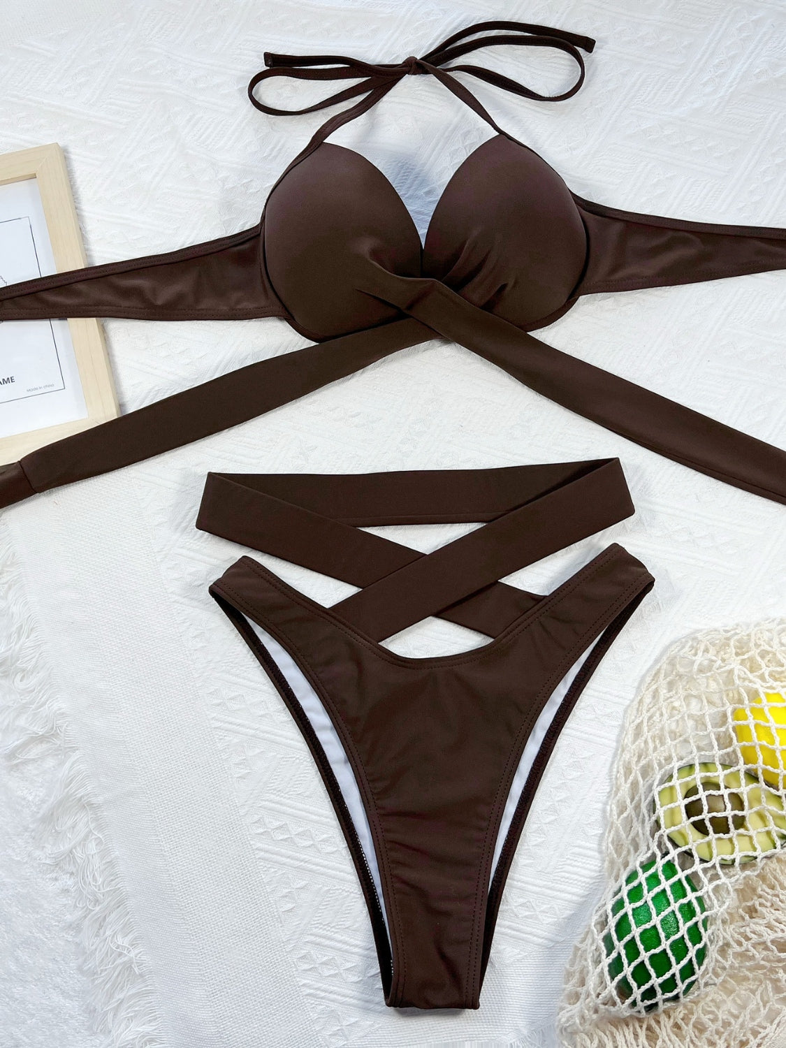 Crisscross Halter Neck Bikini Set - In Style Chics Boutique LLC
