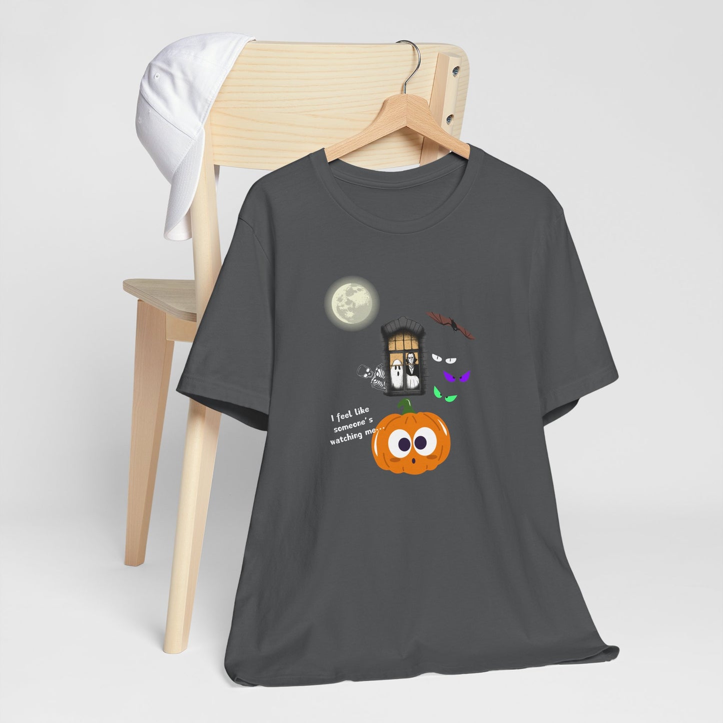 Funny Halloween Tee - "I Feel Like Someone's Watching Me..." With ghost, moon, pumpkin at In Style Chics Boutique by Obsession Expressions