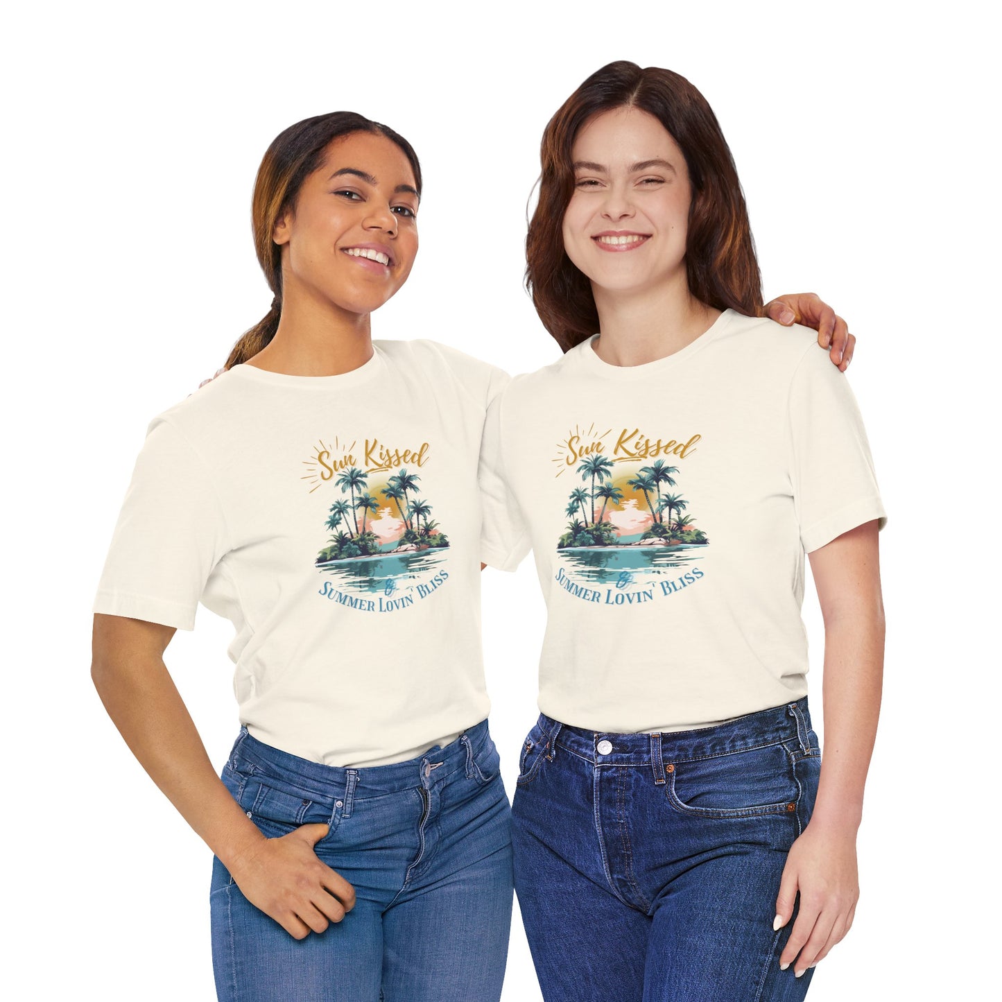 Printed Beach Tee- Sun Kissed & Summer Lovin' Bliss- In Style Chics Boutique Cute Graphic T-shirts