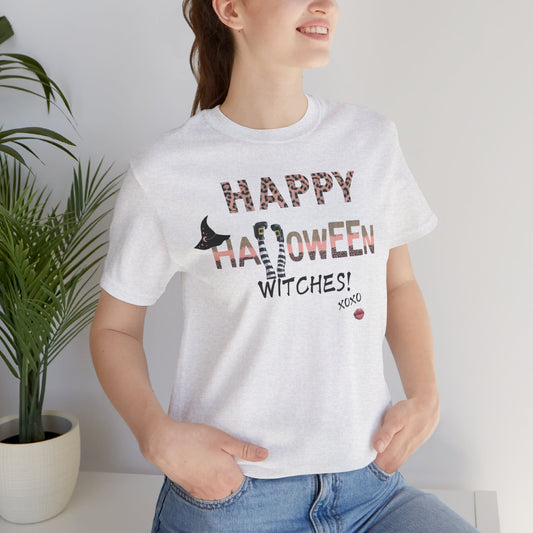 Witch Lover Gift, Halloween Party T-Shirt, Happy Halloween Witches Printed Tee at In Style Chics Boutique