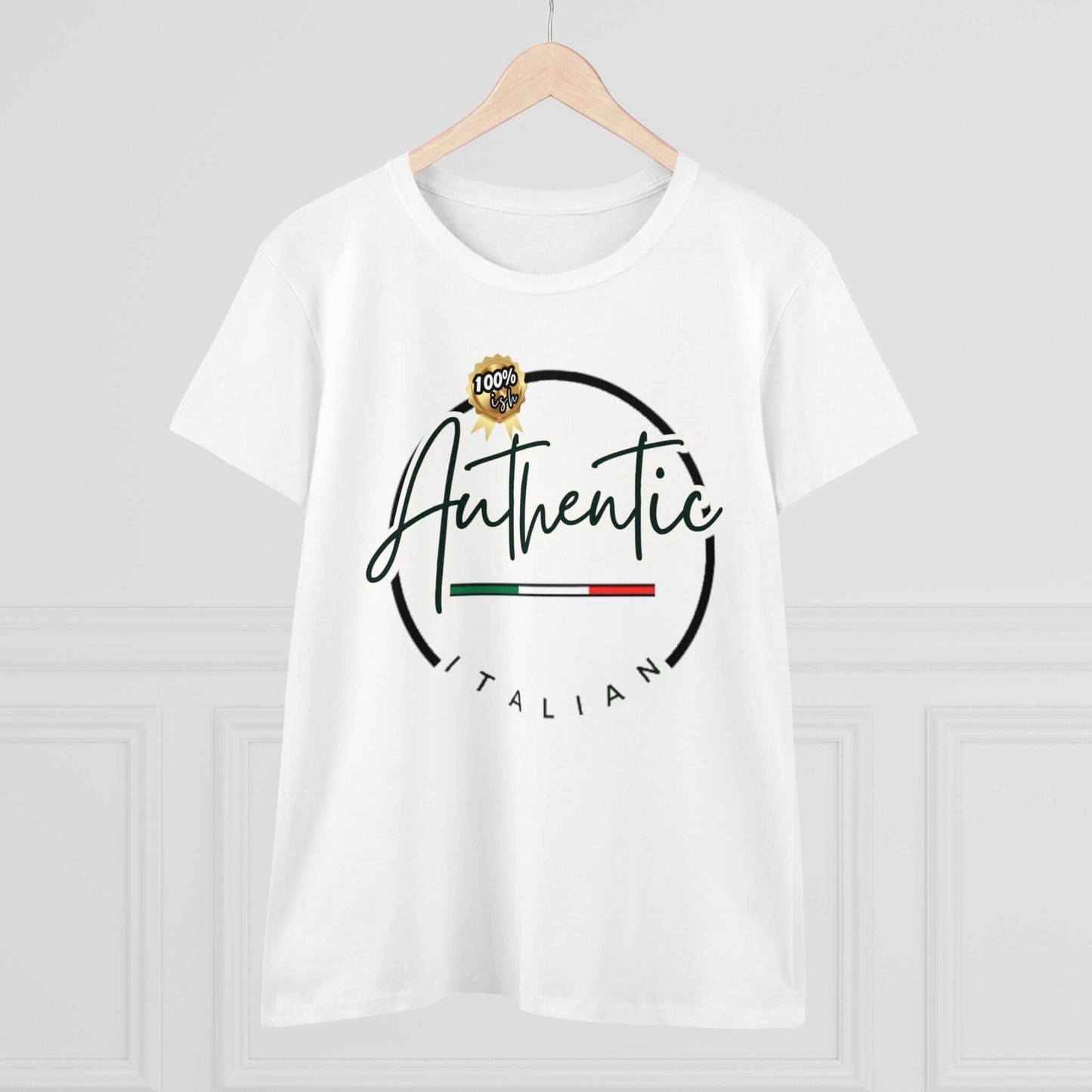 Women's Midweight Cotton Graphic Tee "100% ish Authentic Italian" - In Style Chics Boutique LLC