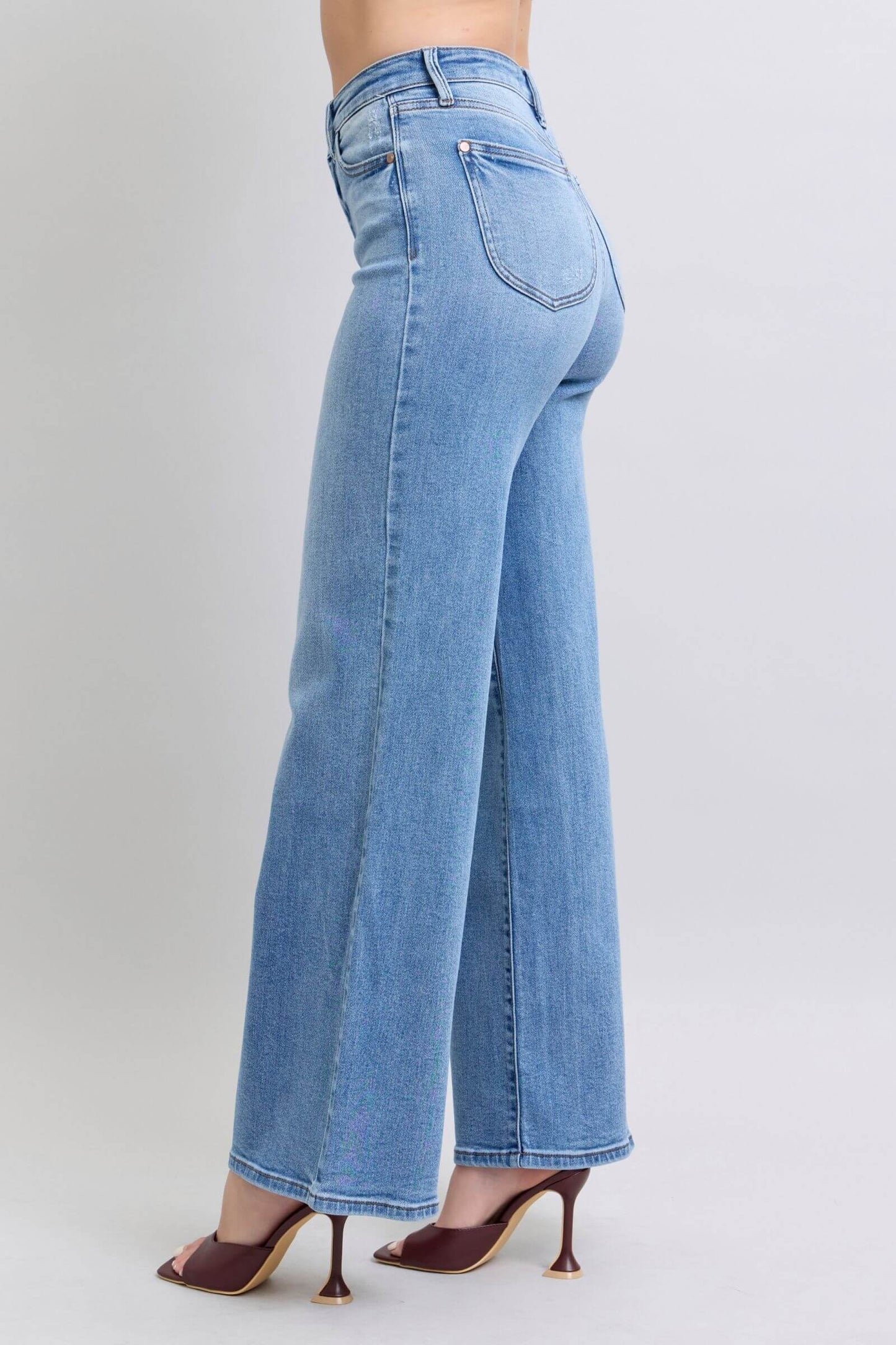Judy Blue Full Size Wide Leg Non Distressed Jeans with Pockets - In Style Chics Boutique
