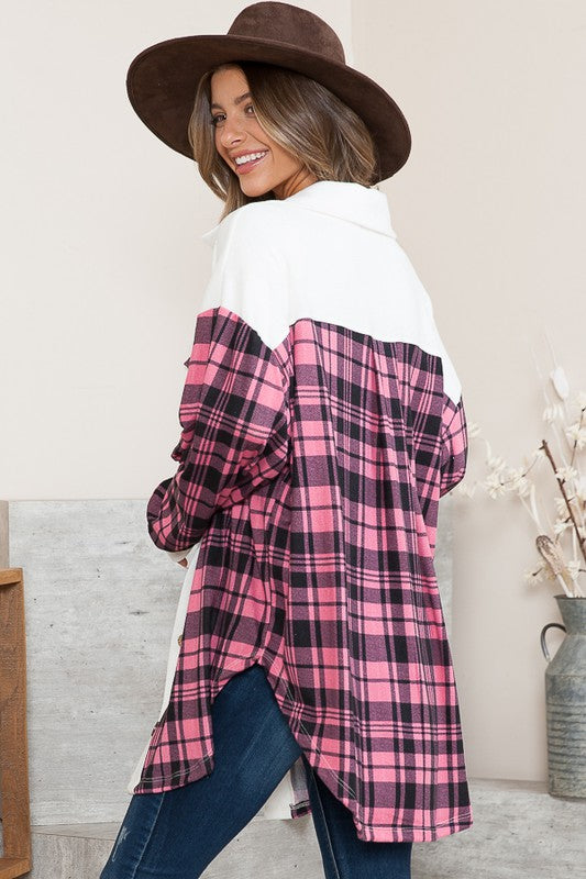 Oversized Mixed Media Knit Shacket Made in USA - In Style Chics Boutique LLC