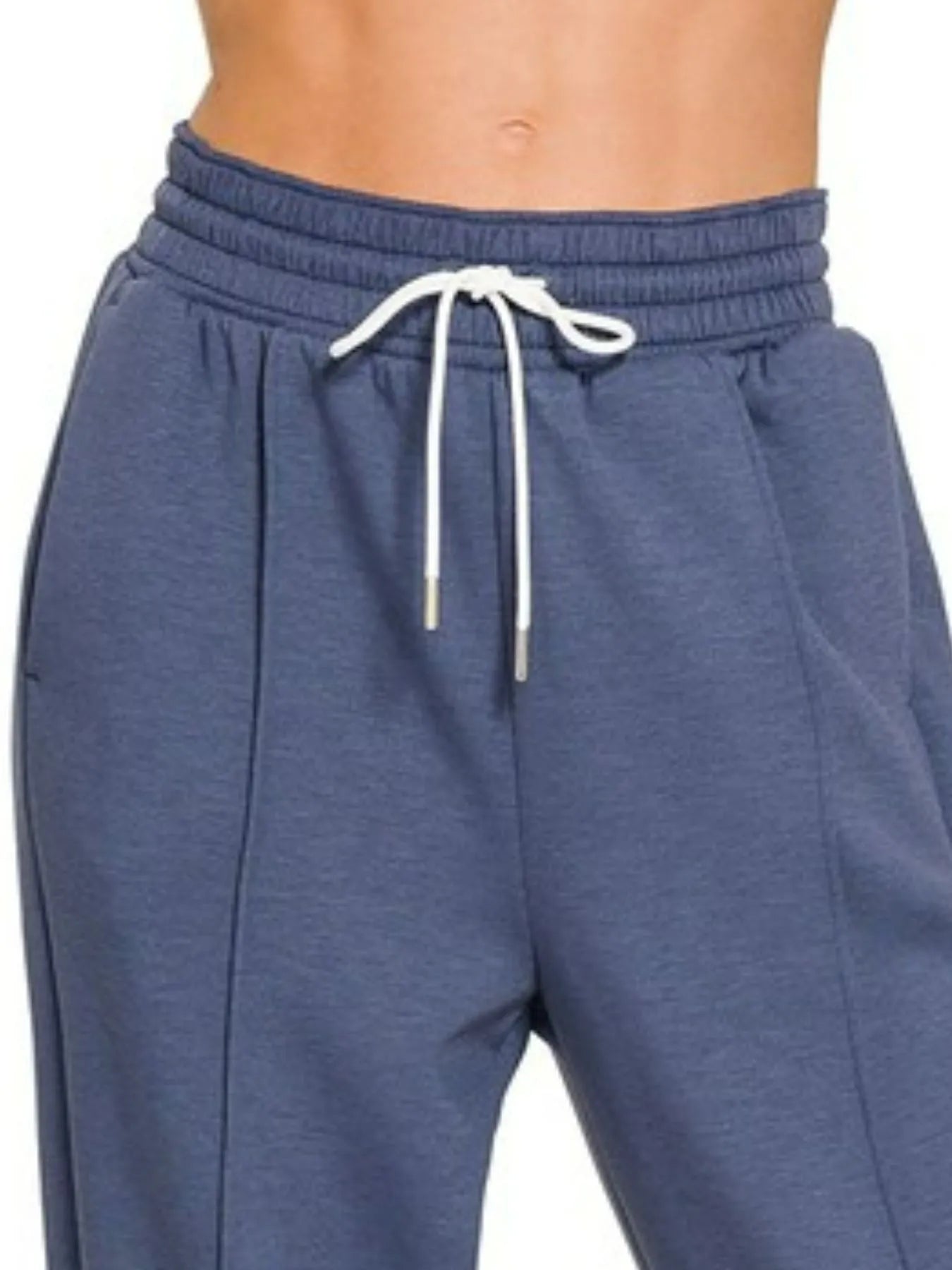 Drawstring Scuba Sweatpants with Pockets