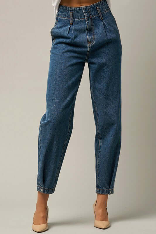 WOMEN'S HIGH RISE BALLOON JEANS - In Style Chics Boutique Women's Juniors Apparel Online