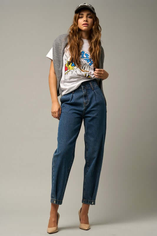 WOMEN'S HIGH RISE BALLOON JEANS - In Style Chics Boutique Women's Juniors Apparel Online
