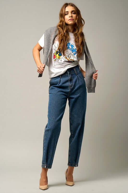 WOMEN'S HIGH RISE BALLOON JEANS - In Style Chics Boutique Women's Juniors Apparel Online