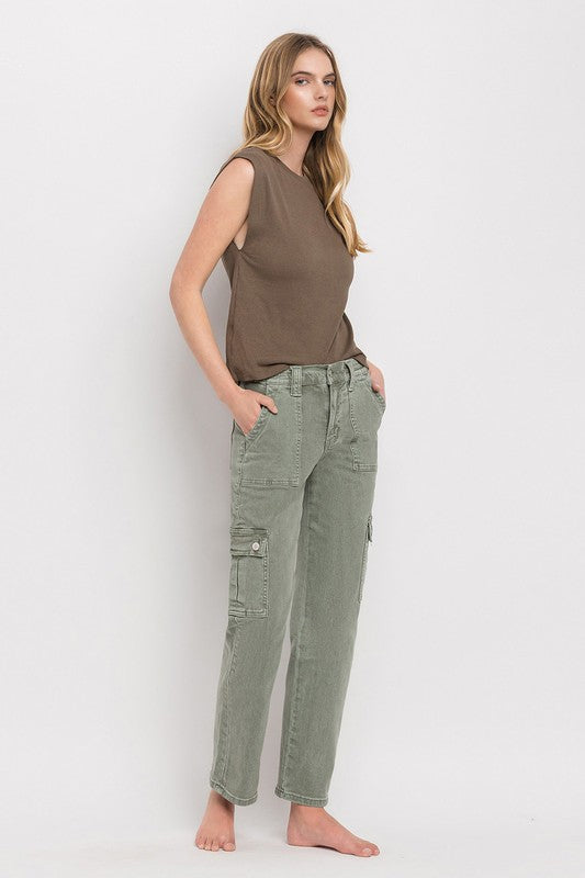 High Rise Cargo Straight Jeans - In Style Chics Boutique LLC