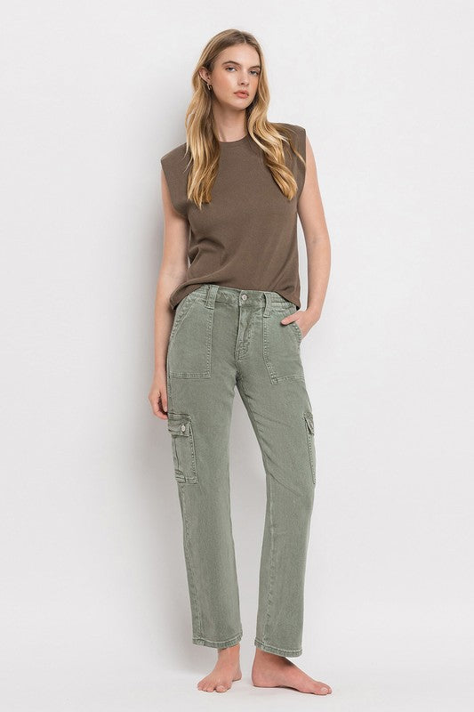 High Rise Cargo Straight Jeans - In Style Chics Boutique LLC