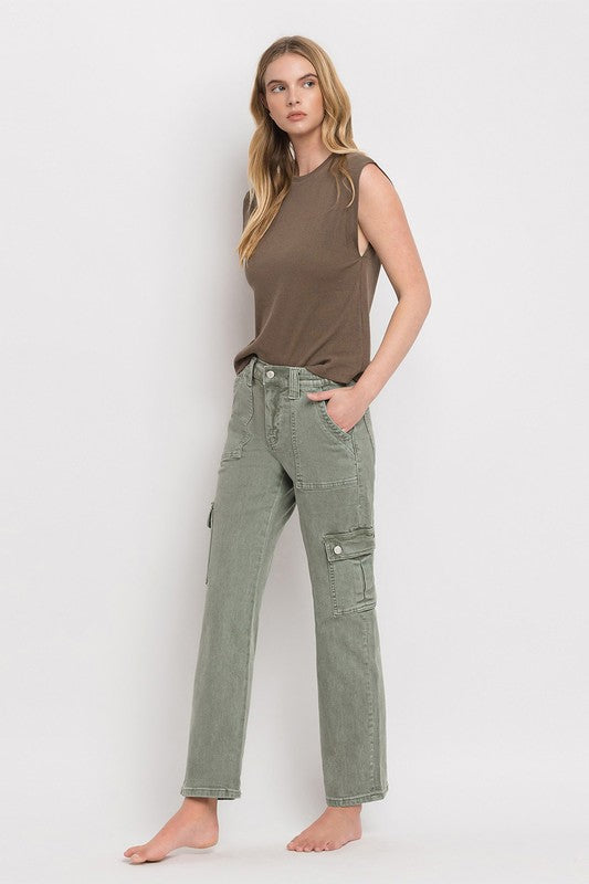 High Rise Cargo Straight Jeans - In Style Chics Boutique LLC