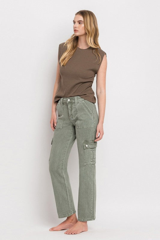 High Rise Cargo Straight Jeans - In Style Chics Boutique LLC