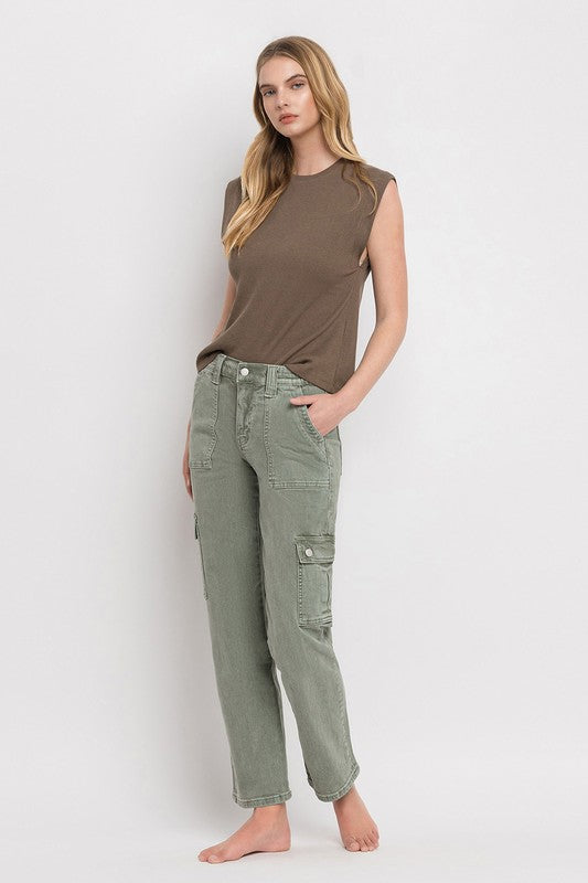 High Rise Cargo Straight Jeans - In Style Chics Boutique LLC