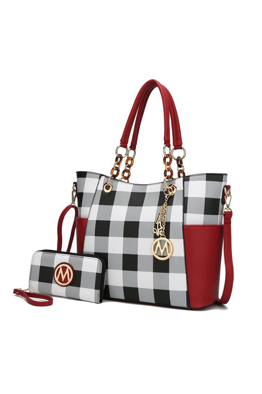 MKF Collection Mariely Checker Tote Bag by Mia K - In Style Chics Boutique LLC