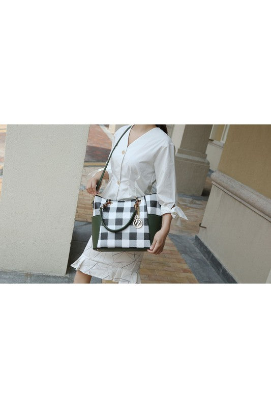 MKF Collection Mariely Checker Tote Bag by Mia K - In Style Chics Boutique LLC
