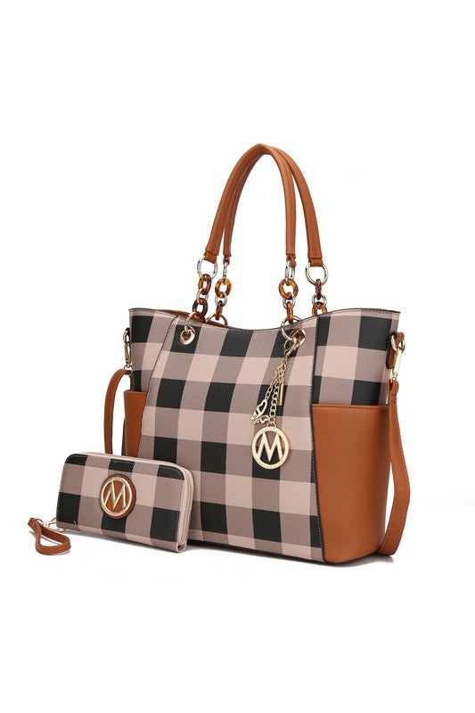 MKF Collection Mariely Checker Tote Bag by Mia K - In Style Chics Boutique LLC