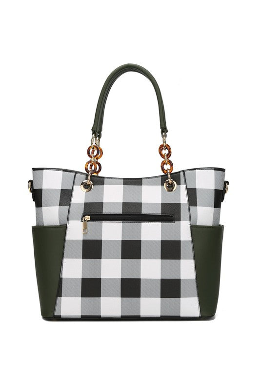 MKF Collection Mariely Checker Tote Bag by Mia K - In Style Chics Boutique LLC