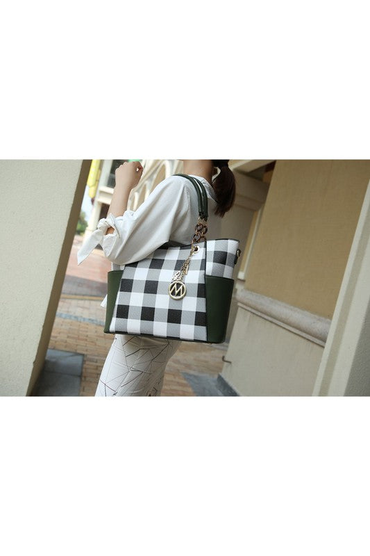 MKF Collection Mariely Checker Tote Bag by Mia K - In Style Chics Boutique LLC