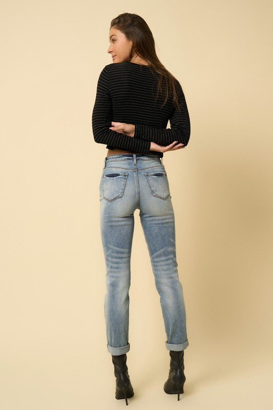High Rise Girlfriend Jeans - In Style Chics Boutique LLC