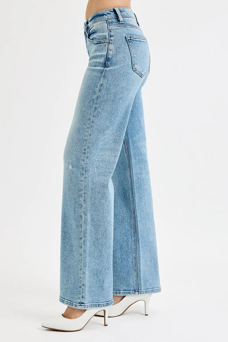 RISEN Low Rise Ankle Boyfriend Distressed Jeans - In Style Chics Boutique