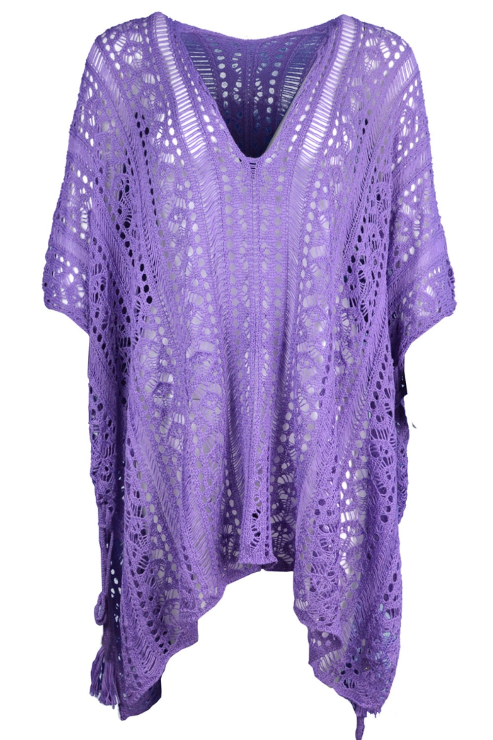 Cutout V-Neck Cover-Up with Tassel - More Colors! - In Style Chics Boutique LLC