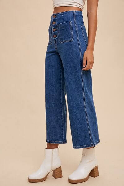Women's Juniors Button Fly High Waist Jeans - In Style Chics Boutique