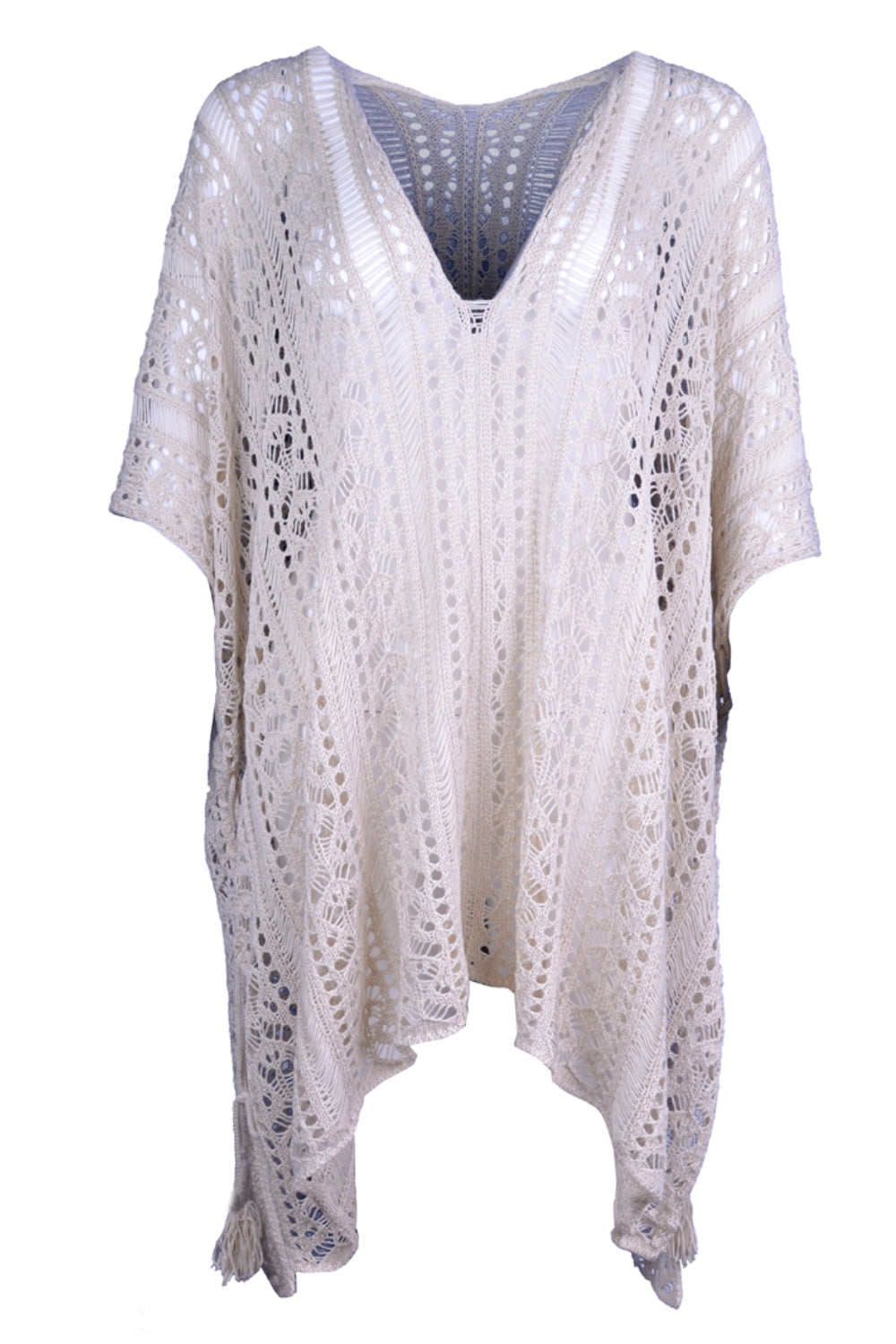 Cutout V-Neck Cover-Up with Tassel - More Colors! - In Style Chics Boutique LLC