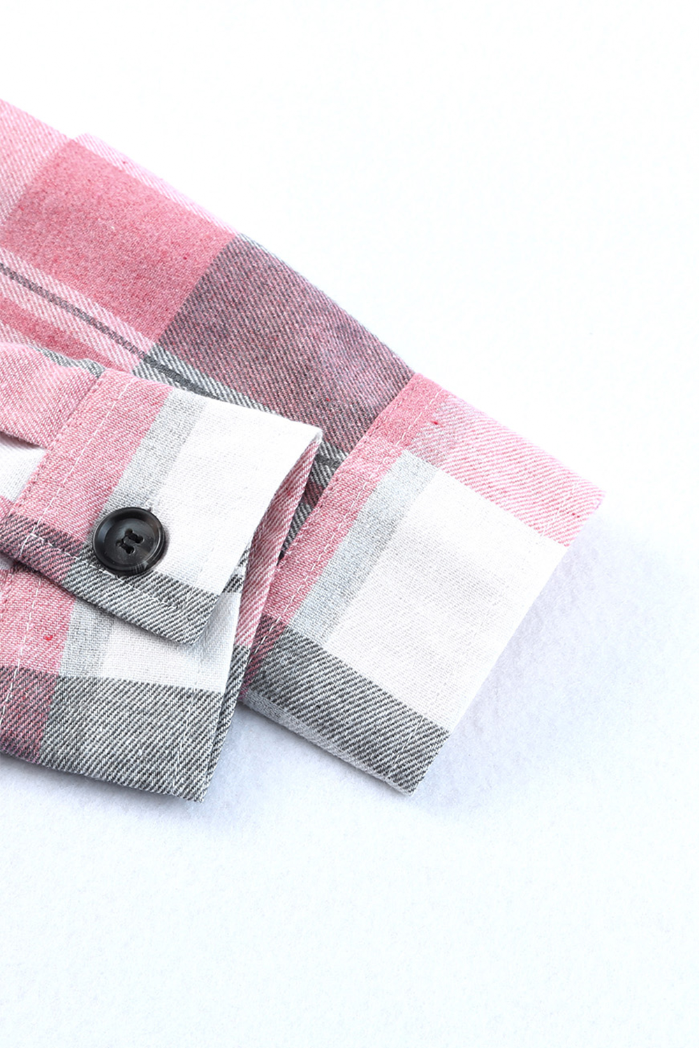 Pink Long Sleeve Collared Button Up Flannel Shacket - In Style Chics Boutique LLC